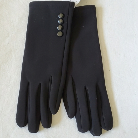 Dress Barn Accessories - Black Tech Friendly Gloves Buttons Wrist High